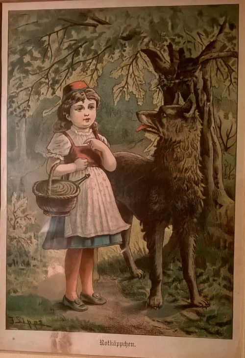 Little Red Riding Hood antique lithograph