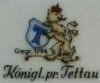 Sygnatury na porcelanie i ceramice &raquo; Sygnatury Königlich privilegierte Porzellanfabrik Tettau