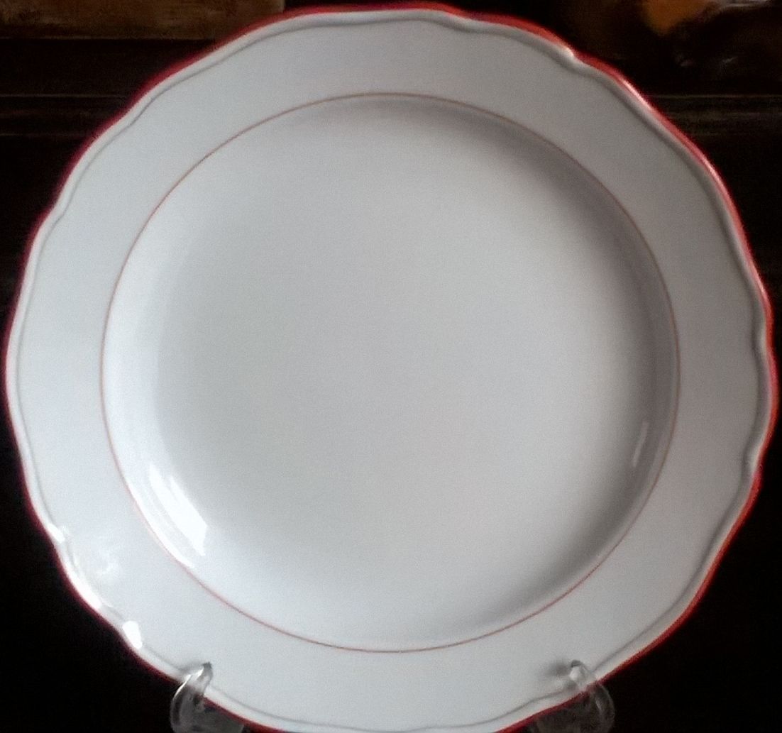 Meissen porcelain plain red plate