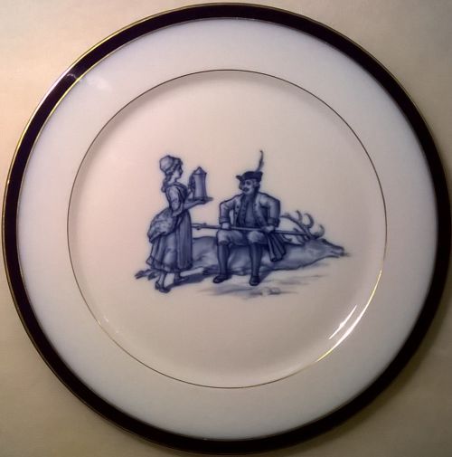 Rare Meissen scenic hunting plate