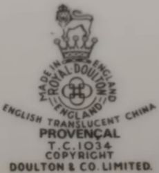 English Translucent China Royal Doulton mark
