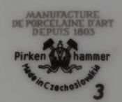 Pirkenhammer Czechoslovakia mark. 